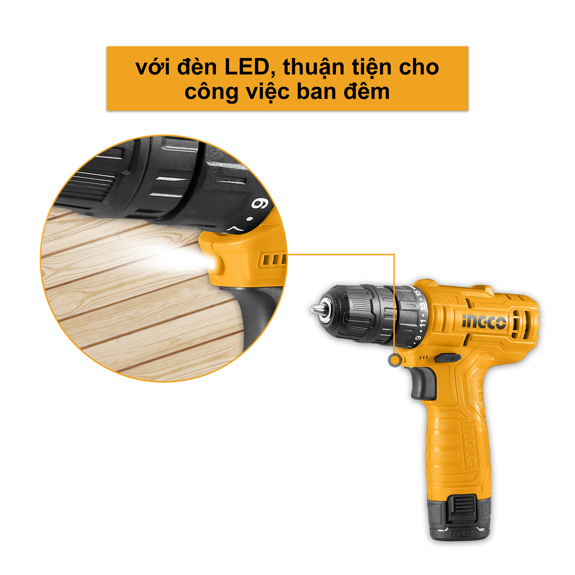 Máy khoan pin dùng pin Lithium 12V INGCO CDLI12415