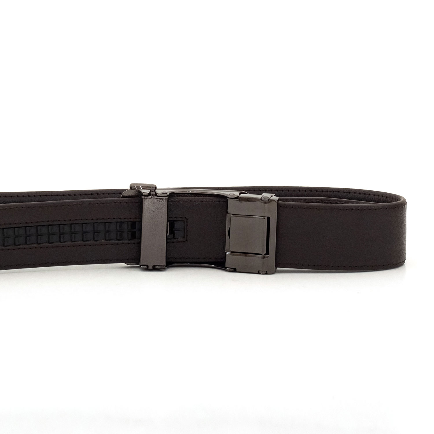 Thắt lưng khoá tự động da bò Nappa MNT4-17 khoá mặt kiếng vàng đen sang trọng, hai màu da đen nâu, Anh Tho Leather