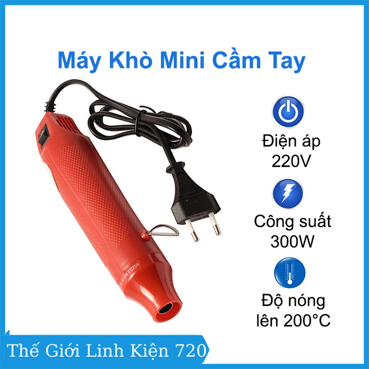 Máy khò nhiệt mini cầm tay 300w 220v nhiệt độ lên đến 200 độ c