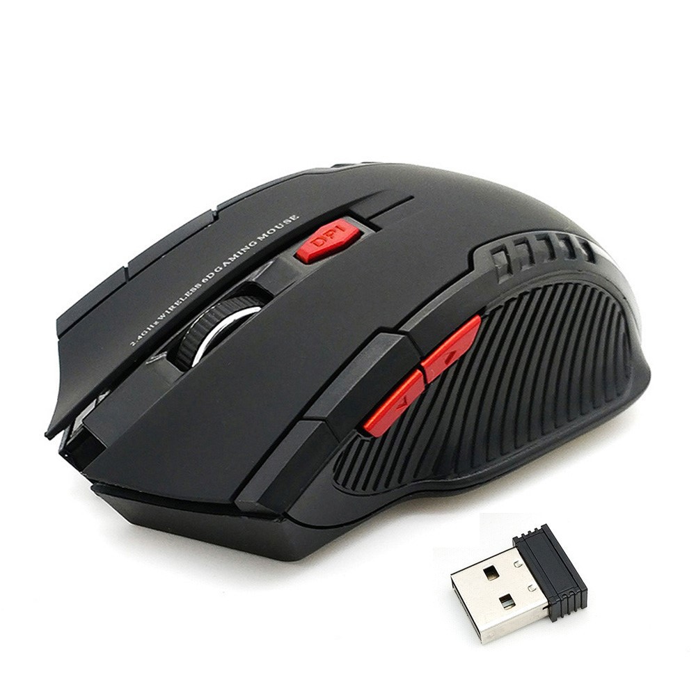 Chuột quang không dây 2.4GHz Wireless 1600DPI 6 nút chuột game không dây đa năng