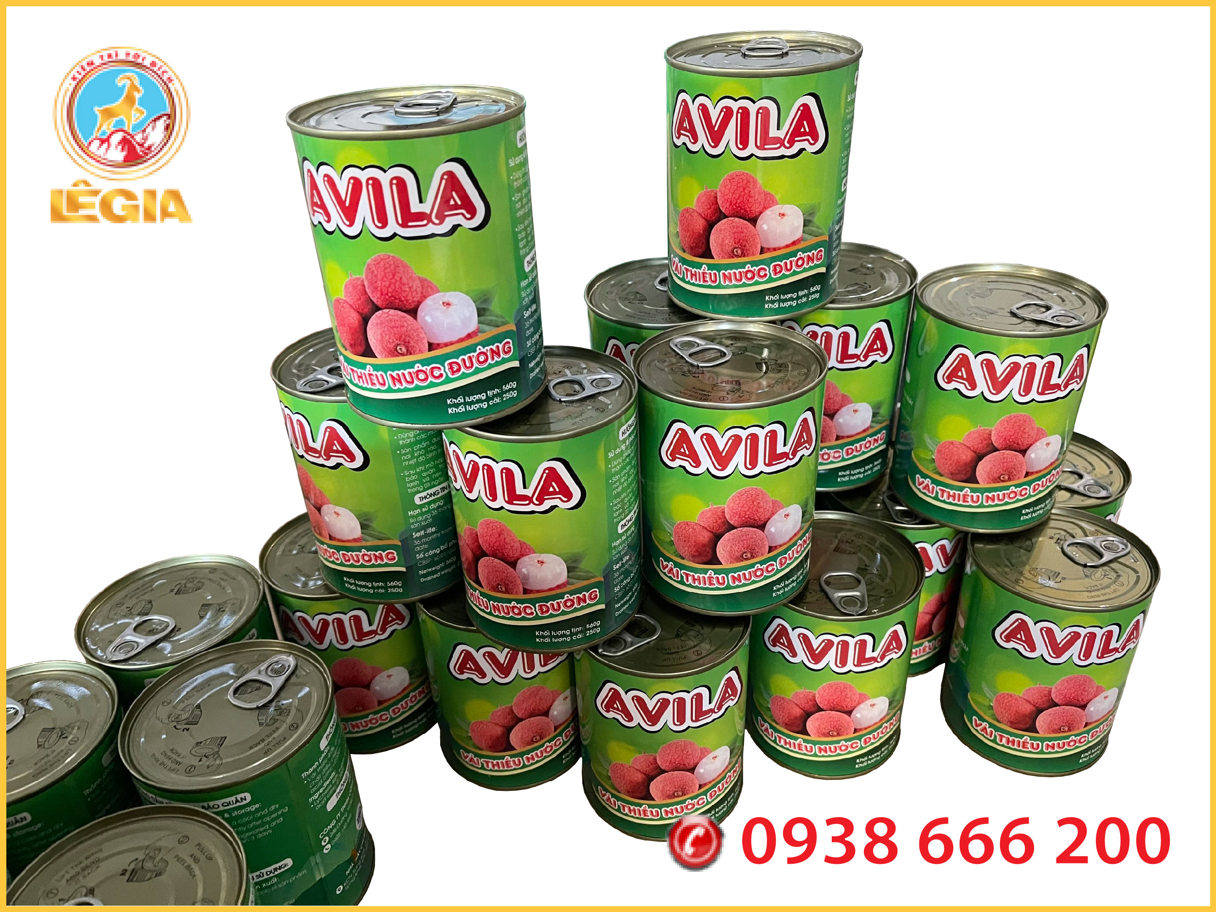 Vải Thiều Nước Đường Đóng Lon AVILA 565G