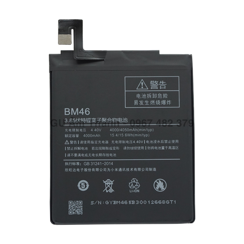 Pin thay thế cho xiaomi redmi note 3 bm46 4000mah zin