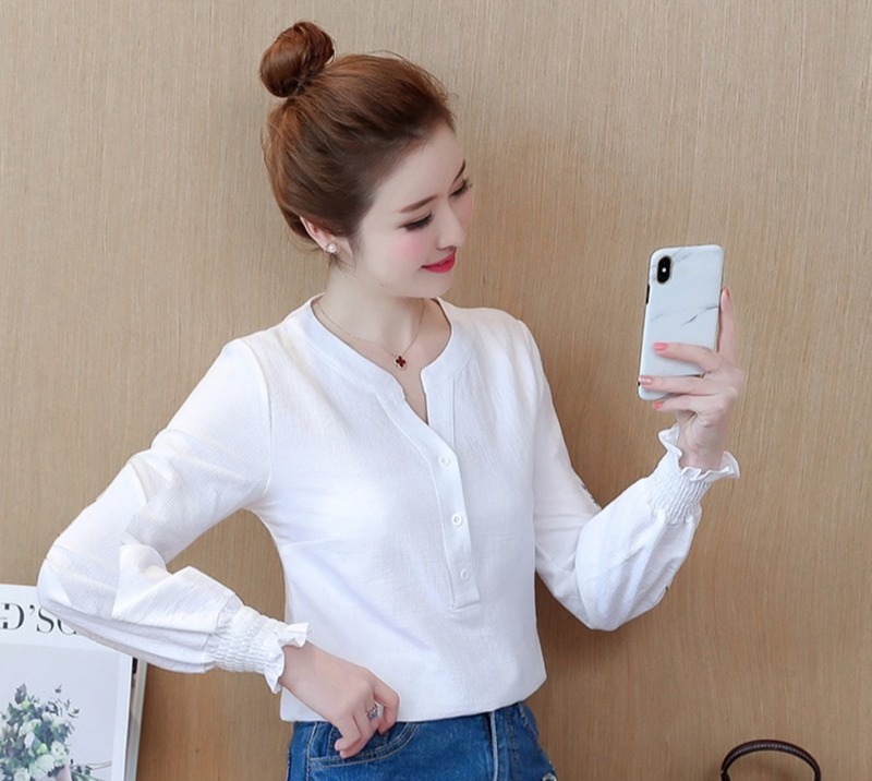 [HCM]Áo sơ mi cổ trụ trang nhã  - Lindashop
