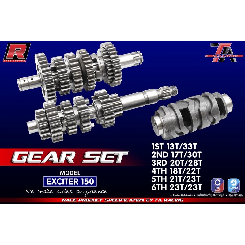 Bộ số độ TA RACING- EX135 5S - EX150 ( 6 số ) (1 COMBO + HEO SỐ)