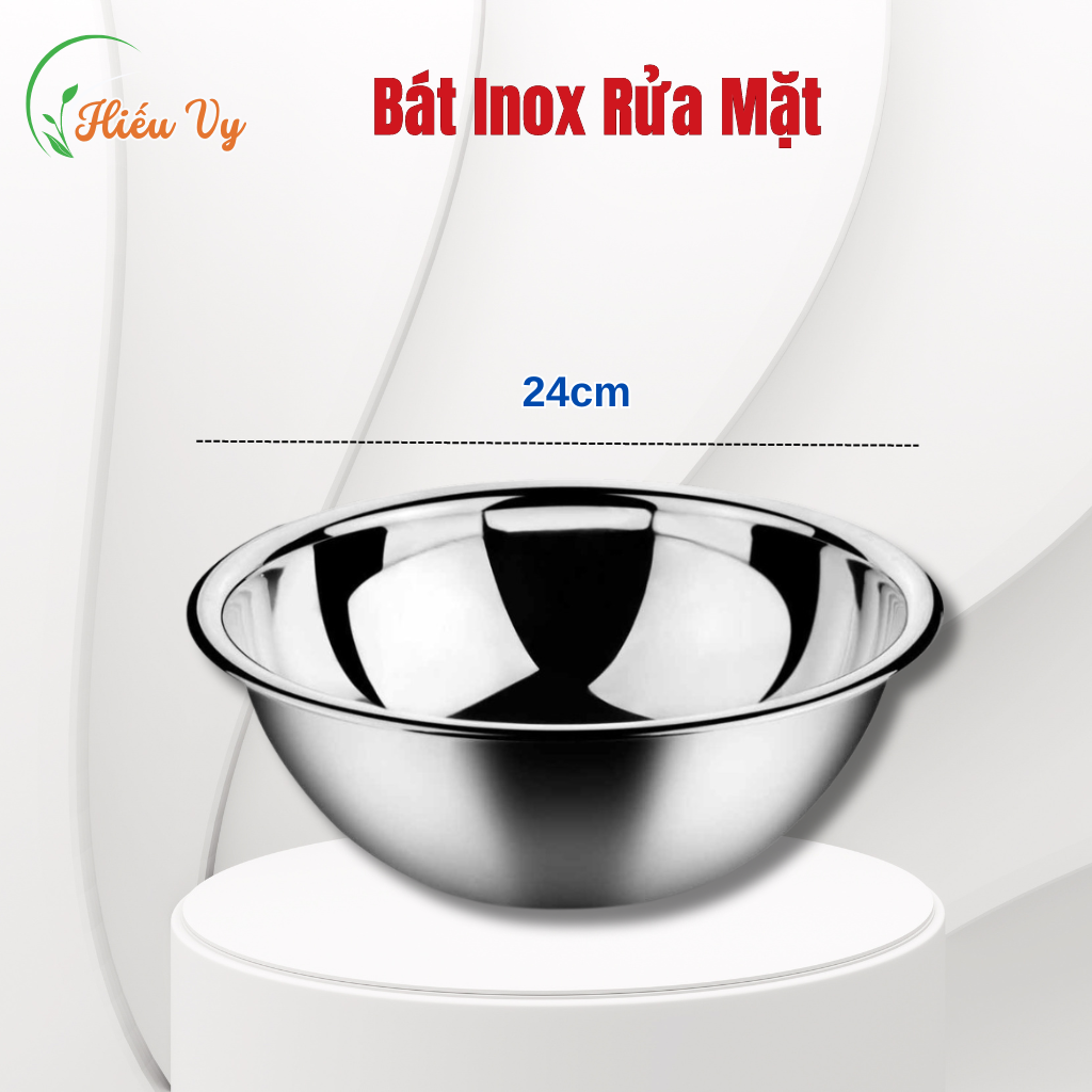 Bát Inox Rửa Mặt Lòng Sâu Size 24cm l Bát inox Lòng Sâu Dùng Trong Spa