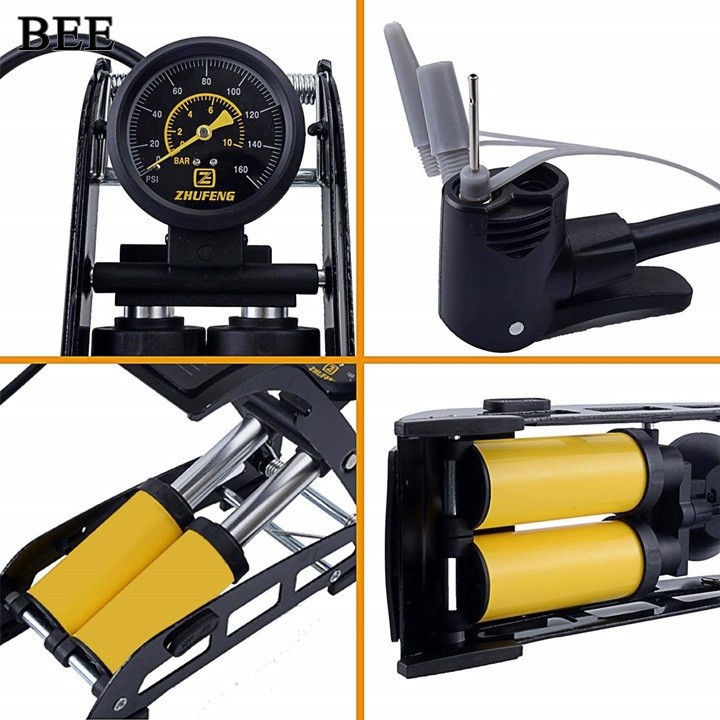 Bơm Xe Ô Tô Xe Máy 2 Ống J44b-01 Bee