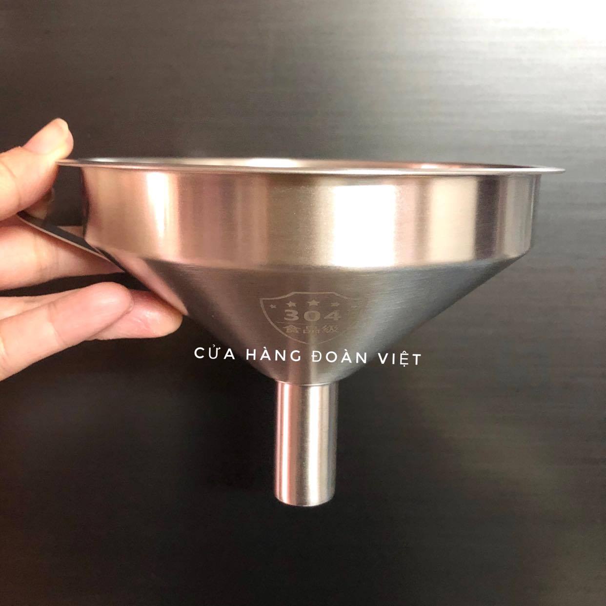 Phễu Inox 304 Có Lưới Lọc Cao Cấp - Quặng Inox Nhiều Size- Dụng Cụ Nhà Bếp