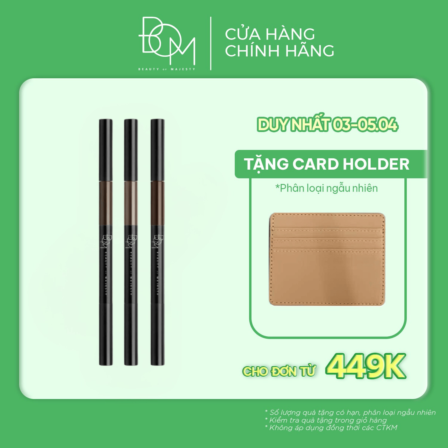 Chì Kẻ Mày BOM 3 In 1 Triple Edge Eye Brow 0.2g