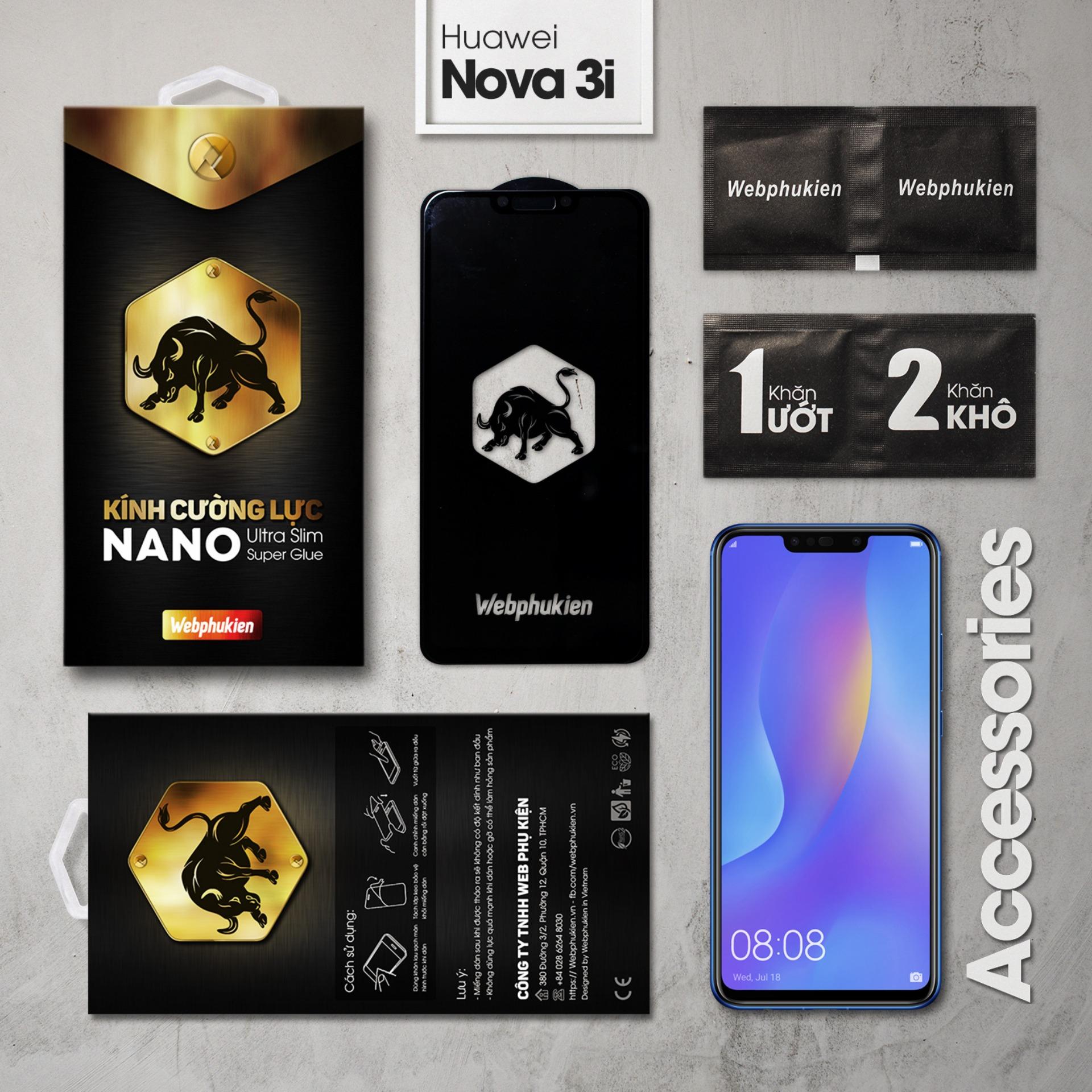 Miếng dán cường lực Webphukien cho Huawei Nova 3i Full 9H
