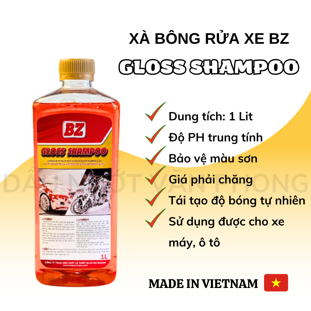NƯỚC RỬA XE BZ CHAI 1 LÍT