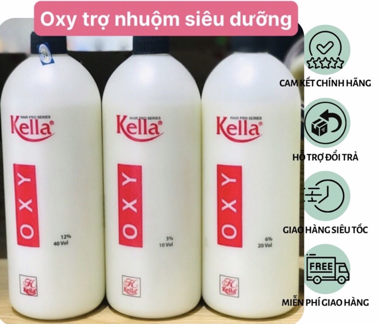 [Chỉ 7/3 Hoàn Tiền 15%][Chính Hãng] Oxy trợ nhuộm Kella 1000ml