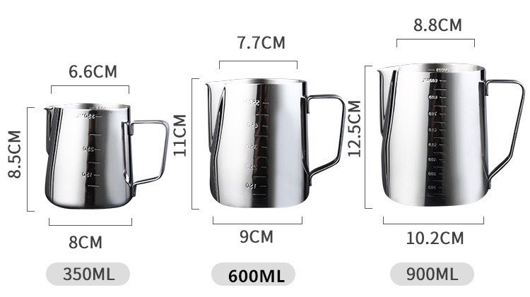 Ca Đánh Sữa Inox #201 [ Có Vạch Chia ]