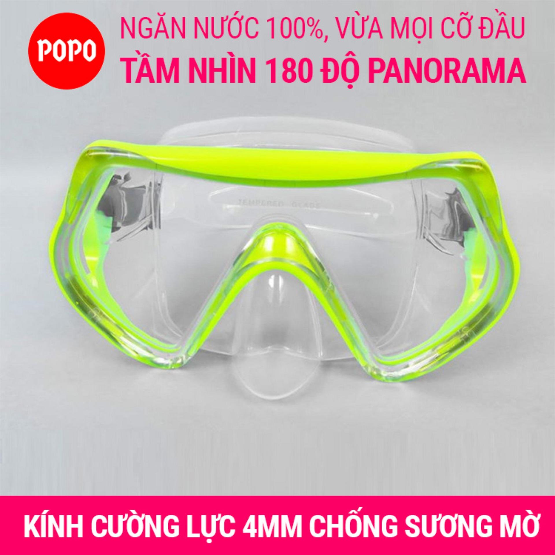 Mặt nạ lặn 1526 mắt KÍNH CƯỜNG LỰC góc nhìn 180 độ, an toàn chống va đạp POPO Collection