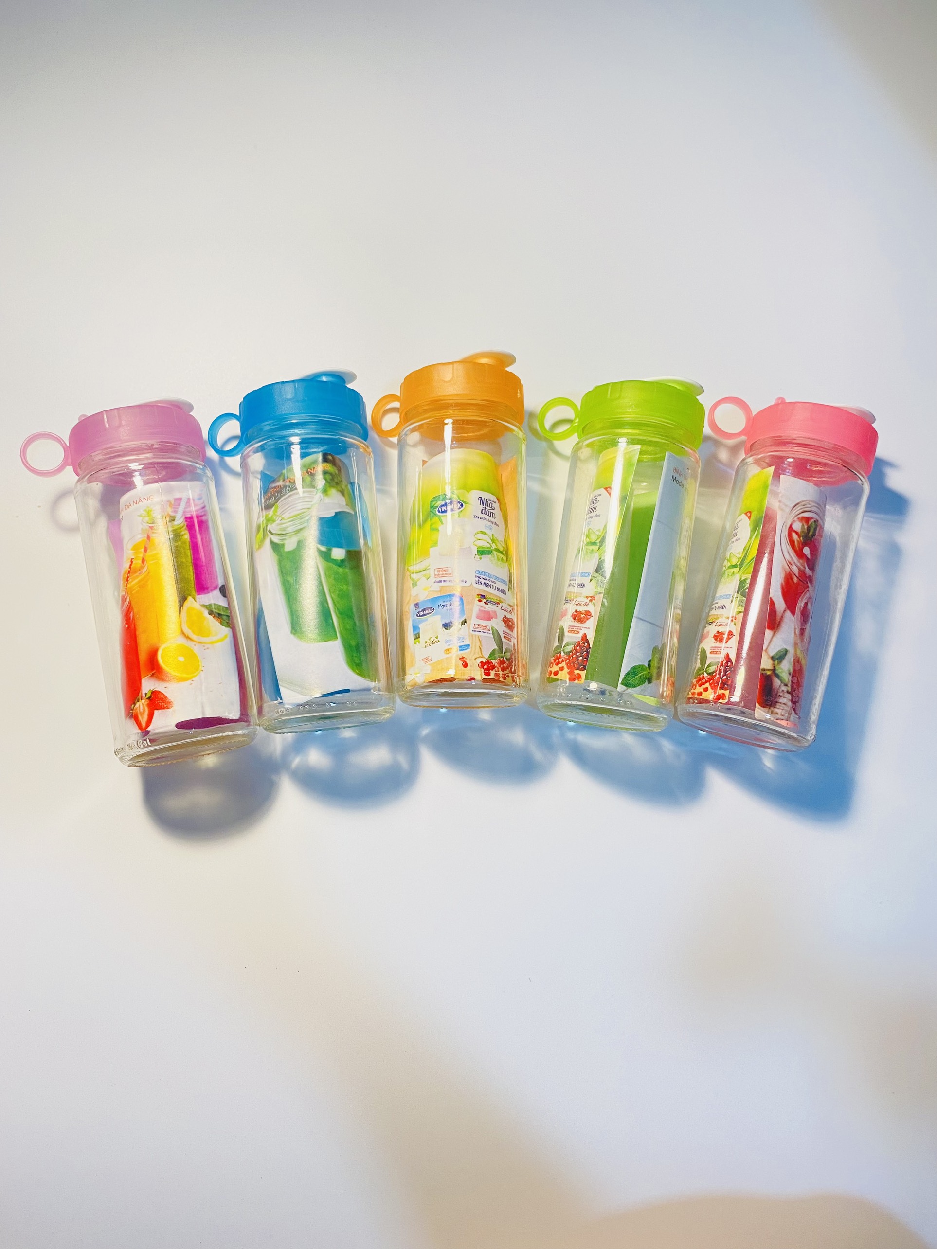 Bình thủy tinh đa năng 350ml (được chọn màu)