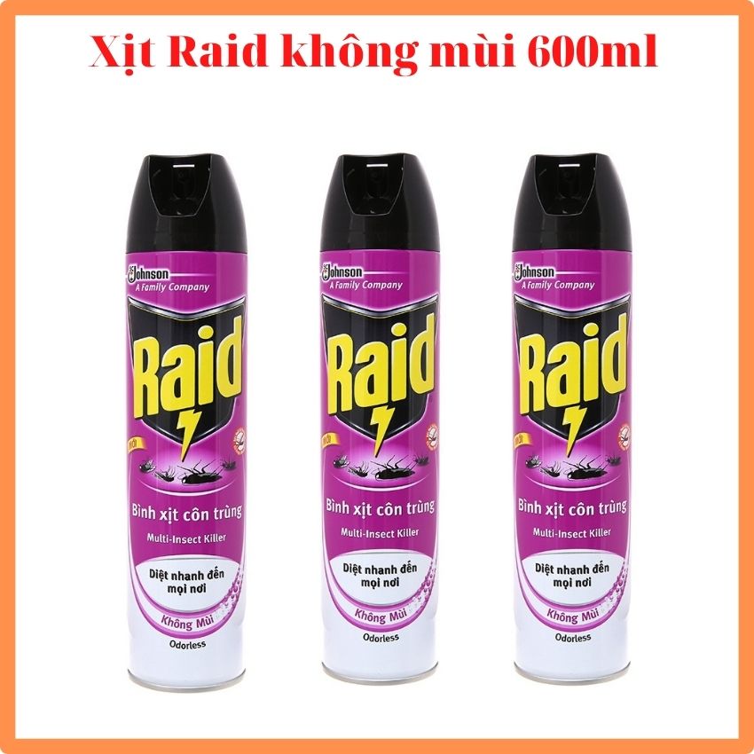 [HCM] Bình xịt côn trùng RAID 600ml MXCTR01,  xịt muỗi, xịt dán