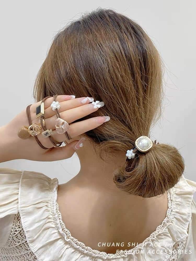 Set 50 Thun Cột Tóc Nhiều Mẫu