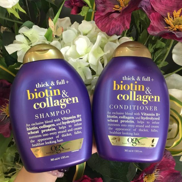 Dầu Gội Xả Biotin & Collagen OGX 385ml - Phục Hồi Tóc Yếu, Tóc Gãy Rụng tốt nhất