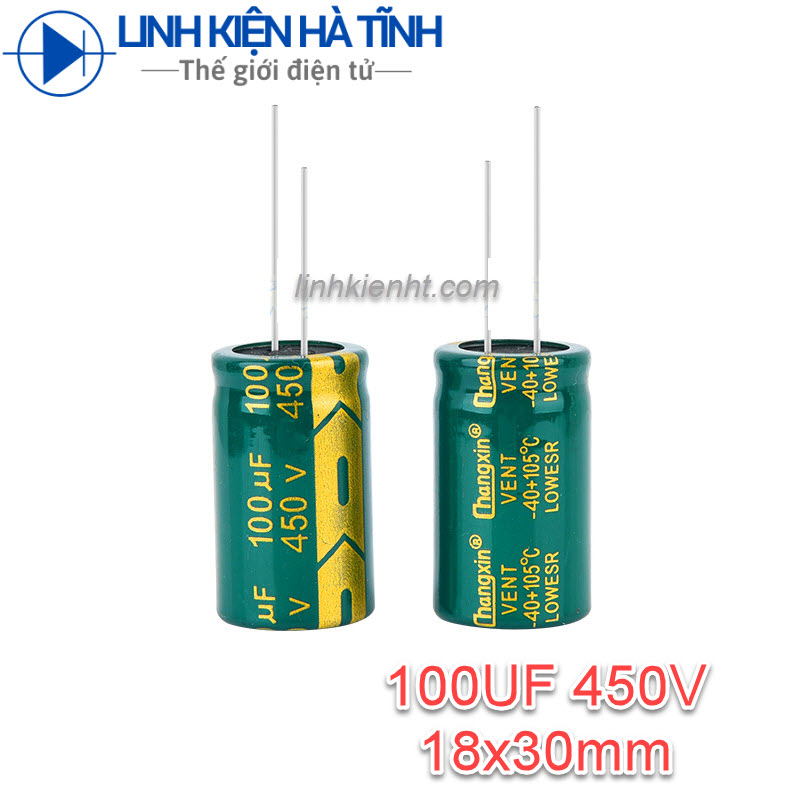 Tụ hóa 100uf 450v 100uf kích thước 18x30mm