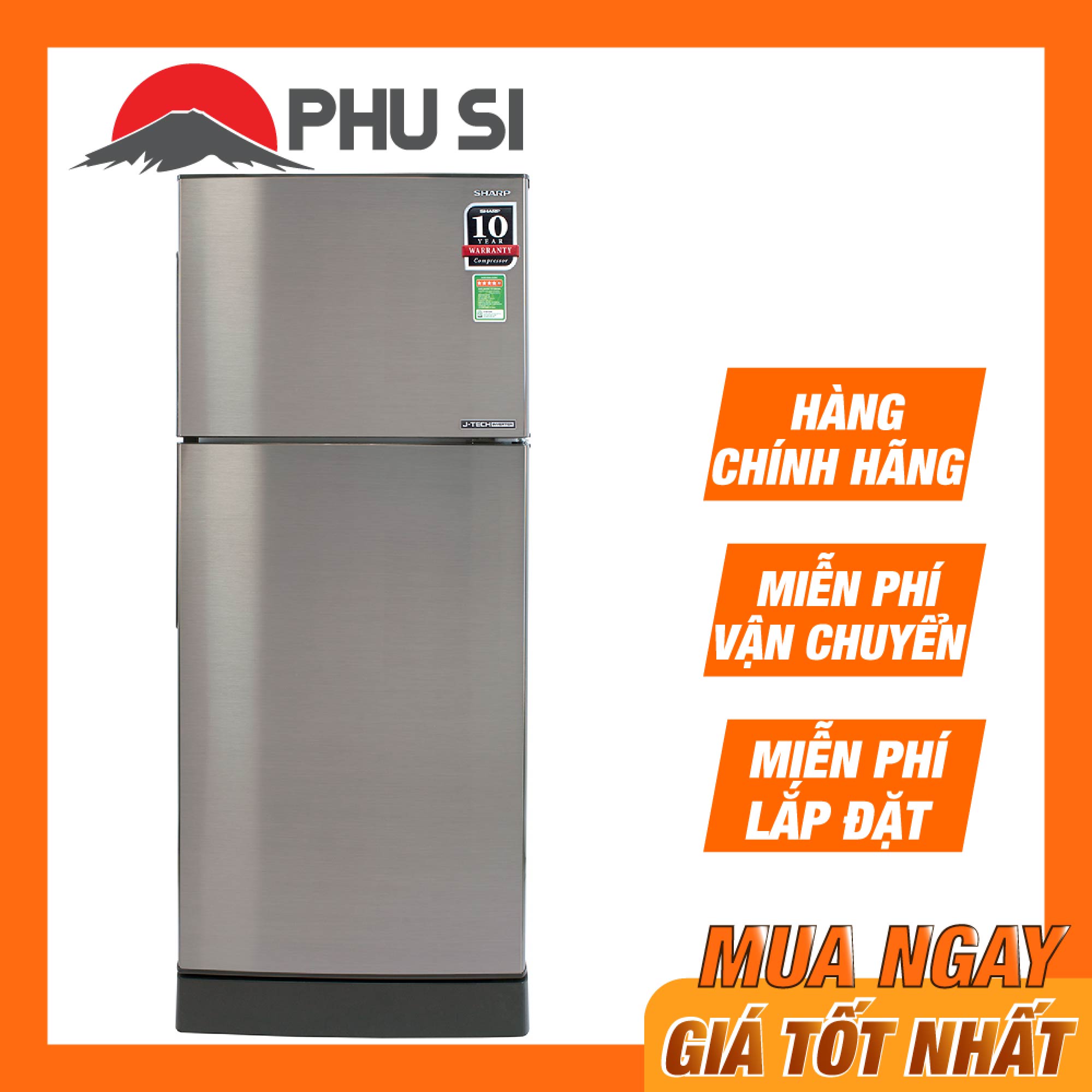 [Trả góp 0%]Tủ Lạnh Inverter Sharp SJ-X201E-SL (182L) - Hàng chính hãng