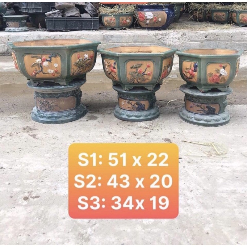 Chậu lục giác trồng cây bon sai- ( có hỗ trợ vc cho khách => nhắn tin cho shop )