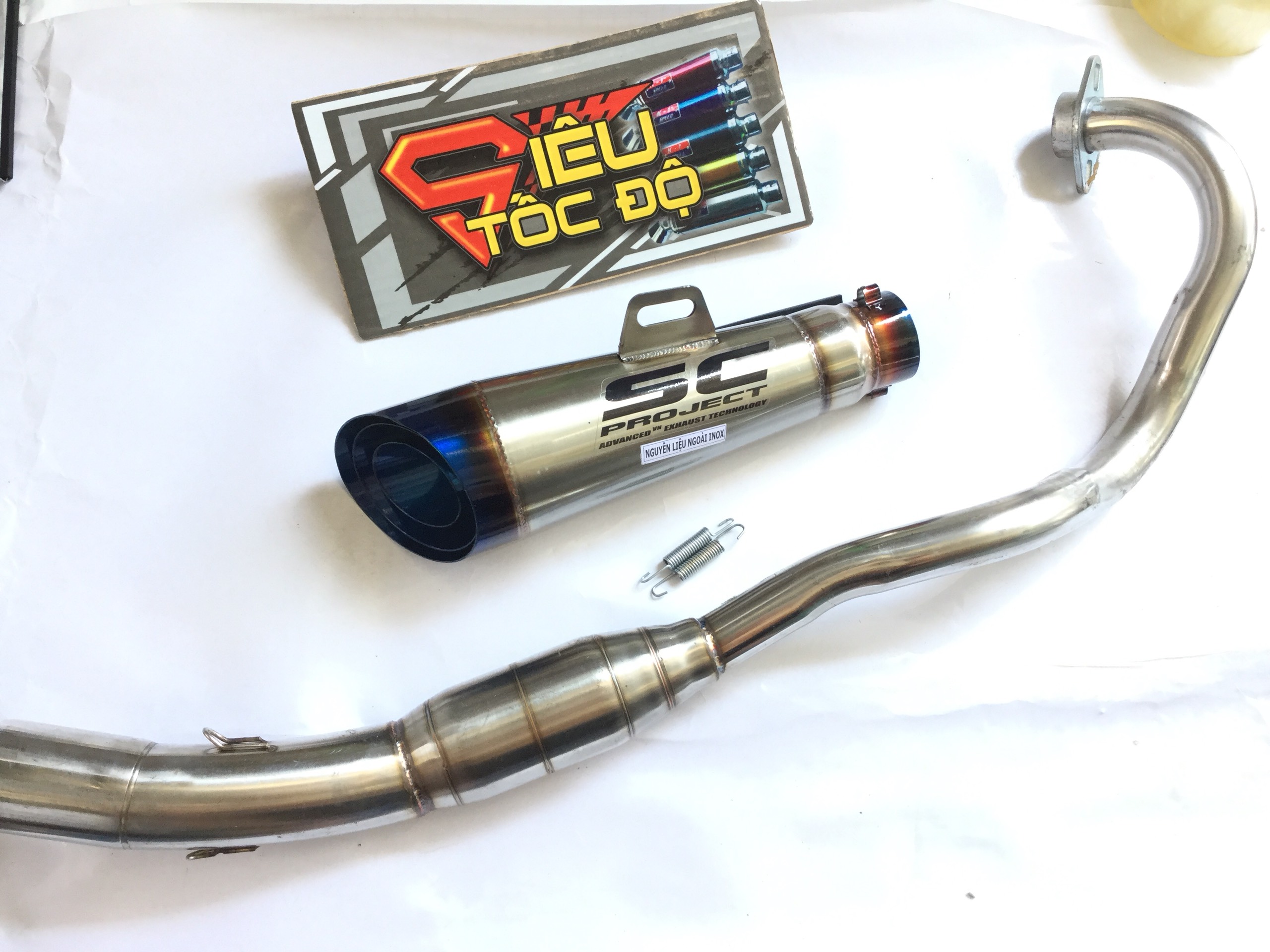 Bộ pô SC vát xéo đuôi xanh full cổ bầu hơi inox gắn EXCITER, WINER, RAIDER FI, SATRIA, GSX , tfx, r15, fz, cbr, Sản Phẩm Chất Lượng, Gian Hàng Uy Tín, Giá Cả Cực Tốt, Mua Ngay.