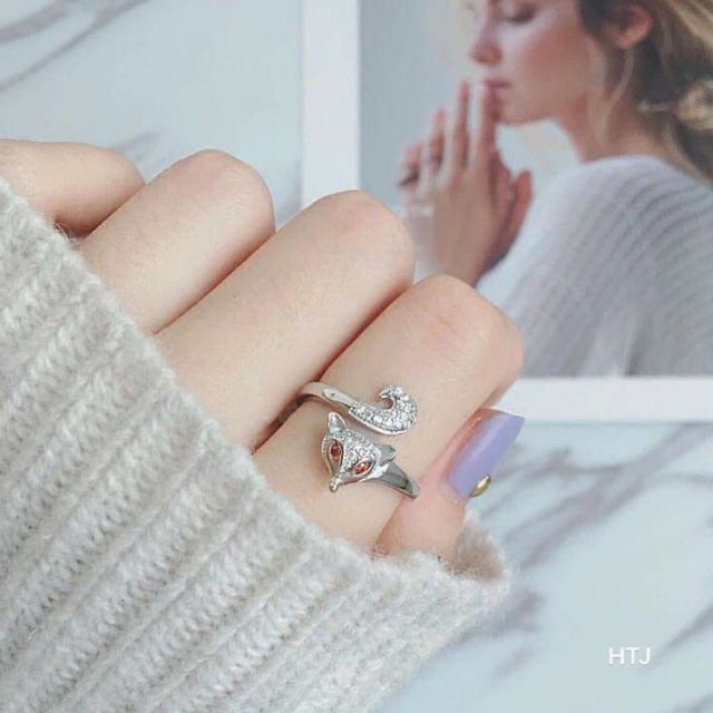 Nhẫn hồ ly đuôi dài bạc 925