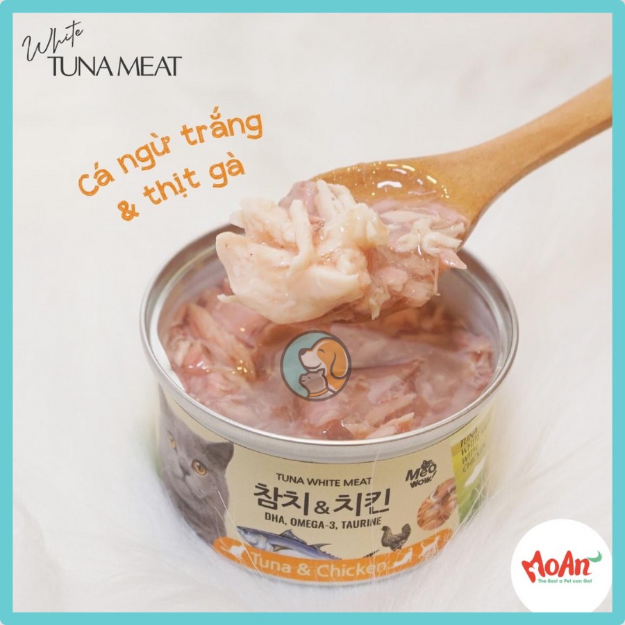 Pate MEOWOW cho mèo lon 80g - Thịt cá thật