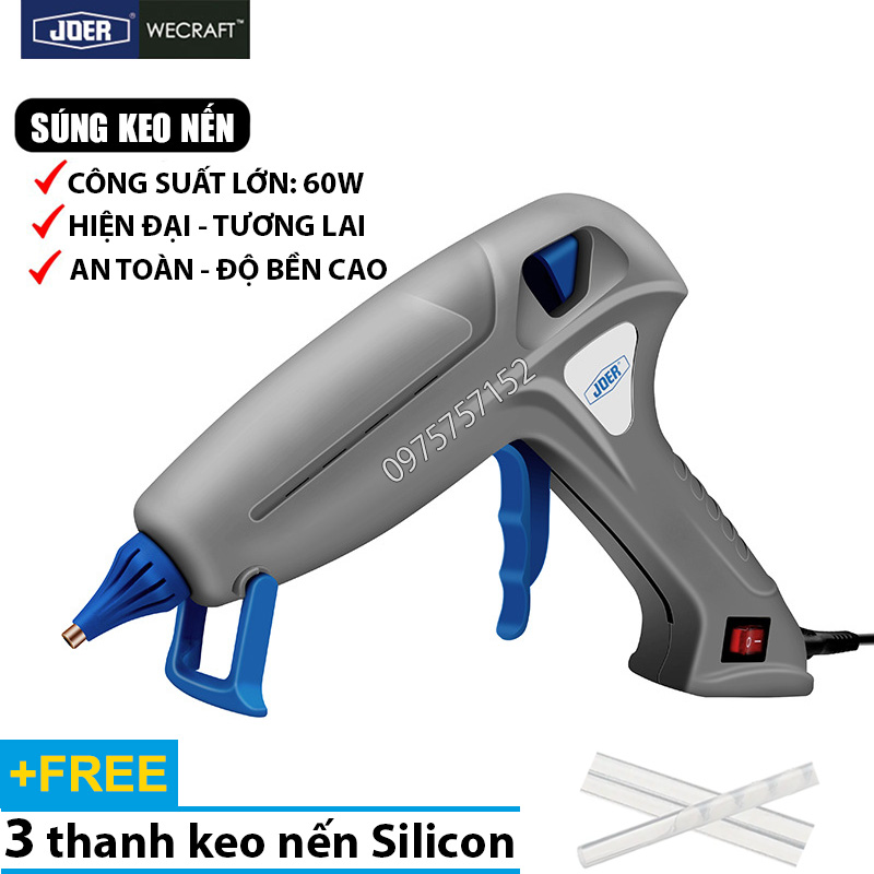 Súng bắn keo nến silicon to 60W hiệu suất cao chính hãng JOER S-810, máy bắn keo nến cao cấp thế hệ mới, tiện dụng, độ bền cao, nóng nhanh, keo siêu dính, súng keo nến to, dụng cụ bắn keo nến, súng bắn keo nến to
