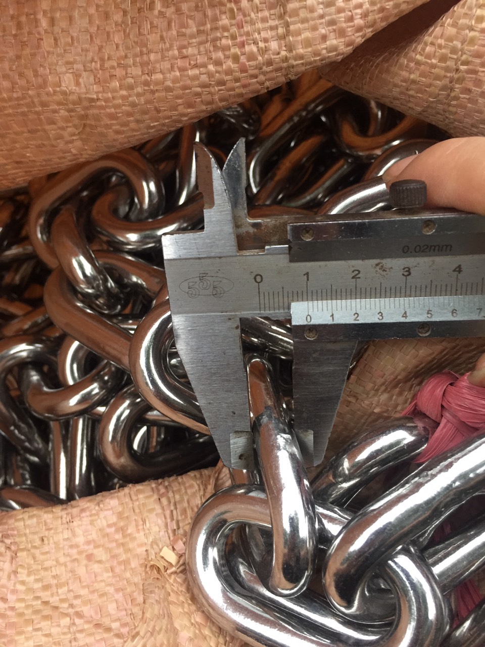 Xích inox 304 phi 10mm.5m xích inox phi 10. xích khóa đồ. xích kéo không han