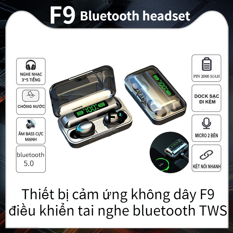 NWT F9 Pro TWS True wireless Bluetooth 5.0 headset Sạc nhanh điều khiển cảm ứng di động tai nghe bluetooth không dây