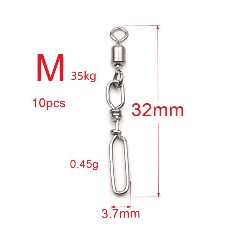Khoá link câu cá, mani câu lure móc mồi giả lọt khoen inox cao cấp - pkkl019