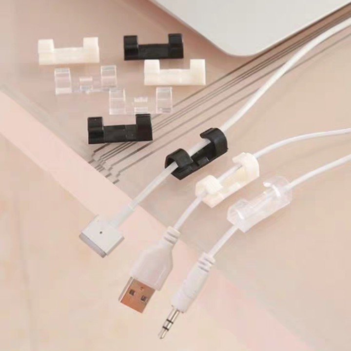 Set 20 Cái Nẹp Cố Định Dây Điện Kẹp Giữ Cáp Sạc Nẹp Dây Điện Chống Rối Dán Tường