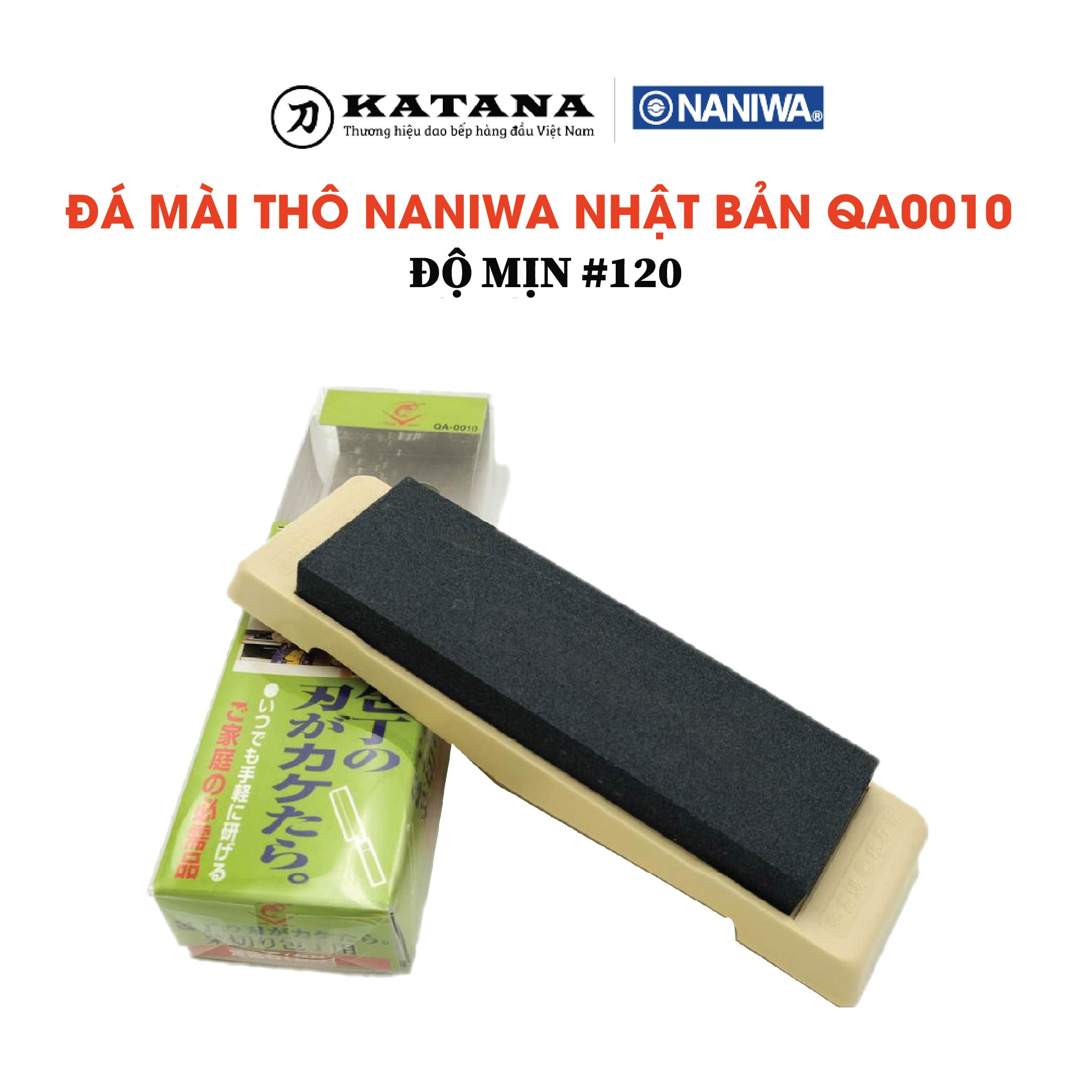 Đá mài thô Naniwa Nhật Bản #120 (có đế) - QA0010