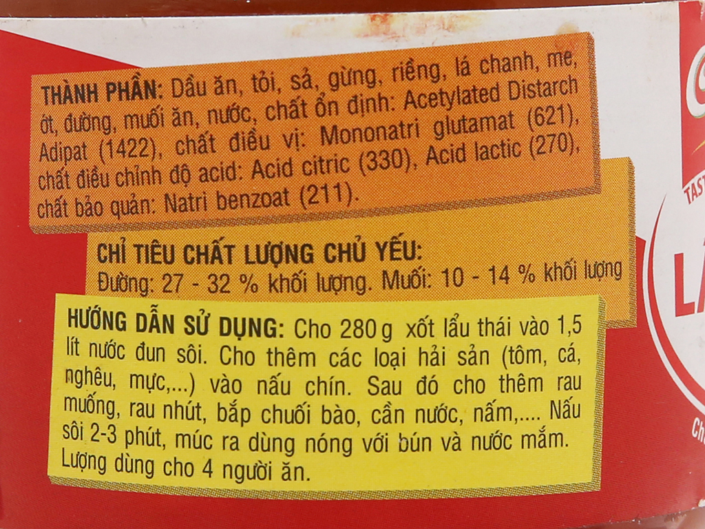 Sốt lẩu Thái Cholimex chai 280g
