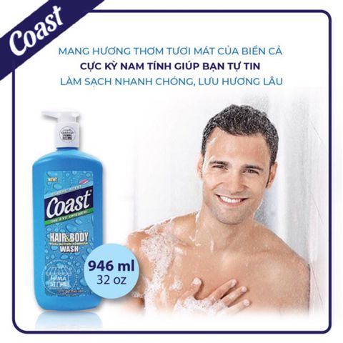 [HCM]Sữa Tắm Gội Coast Classic Scent Dành Cho Nam 946ml