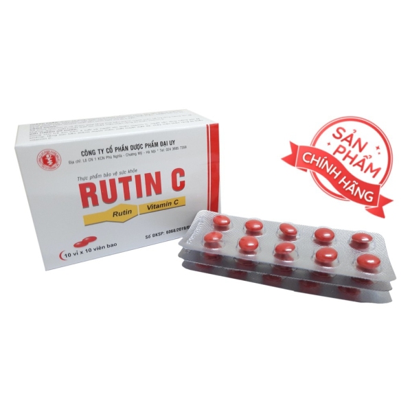 Viên uống Rutin C  giảm viêm nhiệt miệng, giảm táo bón, tiêu trĩ, nhuận tràng, thanh nhiệt cơ thể - Hộp 100 viên cao cấp