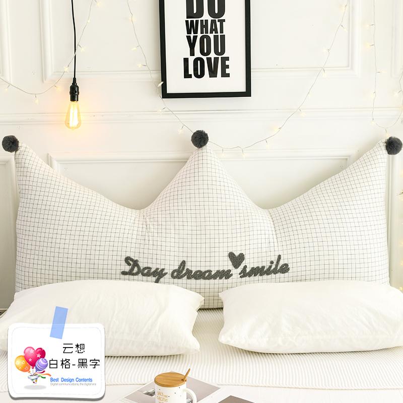 Ins Vương Miện 100% Cotton Công Chúa Giản Lược Trở Lại Phòng Ngủ Giường Gối Tựa Sô Pha Phòng Tatami Gối Ôm Đệm Tựa