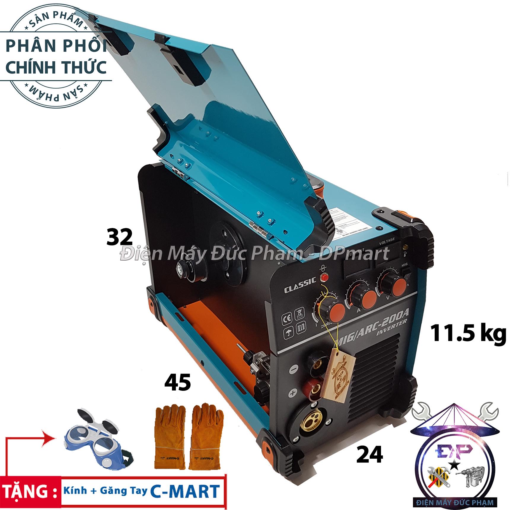 Máy hàn MIG Classic - Máy hàn điện tử inventer Classic MIG/ARC-200A ( Hàn hầu hết trên mọi vật liệu - hàn nhôm, Inox, sắt, đồng ...  )