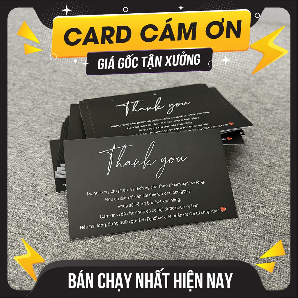 Card cám ơn, Phiếu cám ơn cho khách hàng - MS: 001