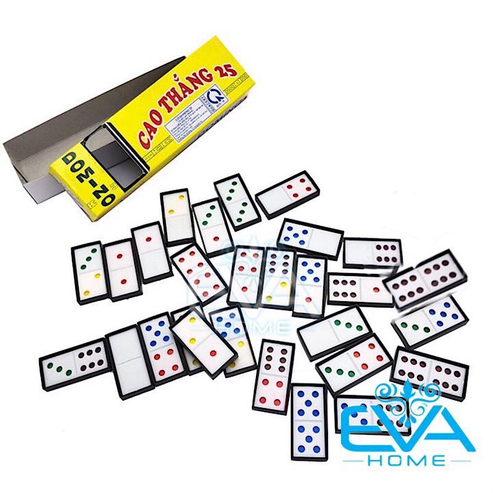 Bộ trò chơi giải trí cờ domino nhựa màu / bộ cờ domino giải trí cao thắng 25 chất liệu nhựa gồm 28 quân cờ