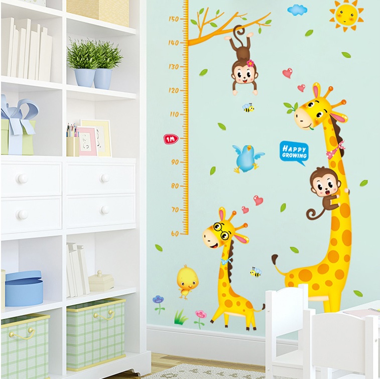 Decal dán tường Thước đo hươu vàng