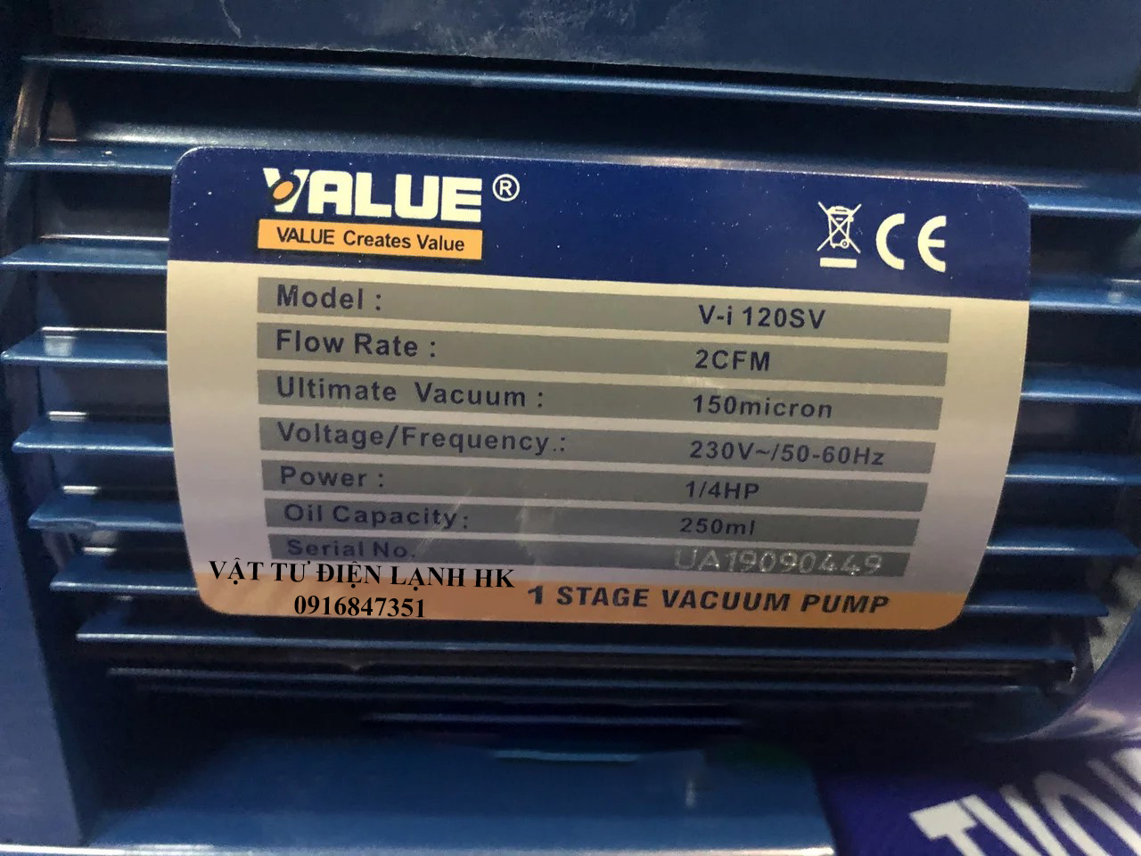 Máy hút chân không một cấp value 2.0 3.5 cfm v-i120sv v-i140sv 2.0c 3.5c 2cfm 3.5cfm - có đồng hồ