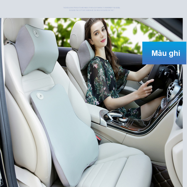 Bộ gối tựa cổ, lưng trên ô tô, xe hơi chất liệu cao su non hoạt tính cao cấp GE04