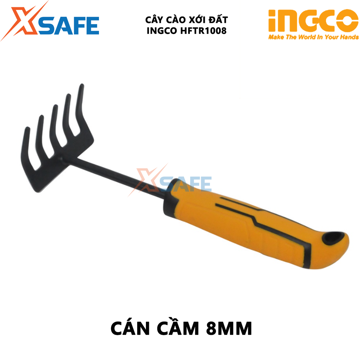 Bộ dụng cụ làm vườn INGCO dụng cụ xới đất cây đào đất cào xới đất làm vườn đi cắm trại xẻng đào đất cuốc đất