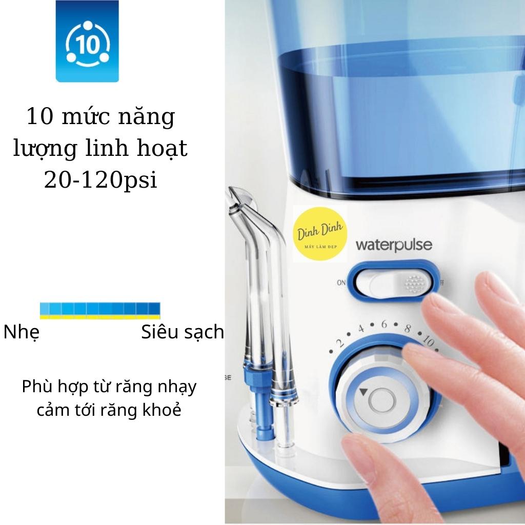 Tăm nước Waterpulse V300, máy tăm nước gia đình vệ sinh răng miệng tại nhà kèm 5 đầu tăm - Dinh Dinh Máy Làm Đẹp