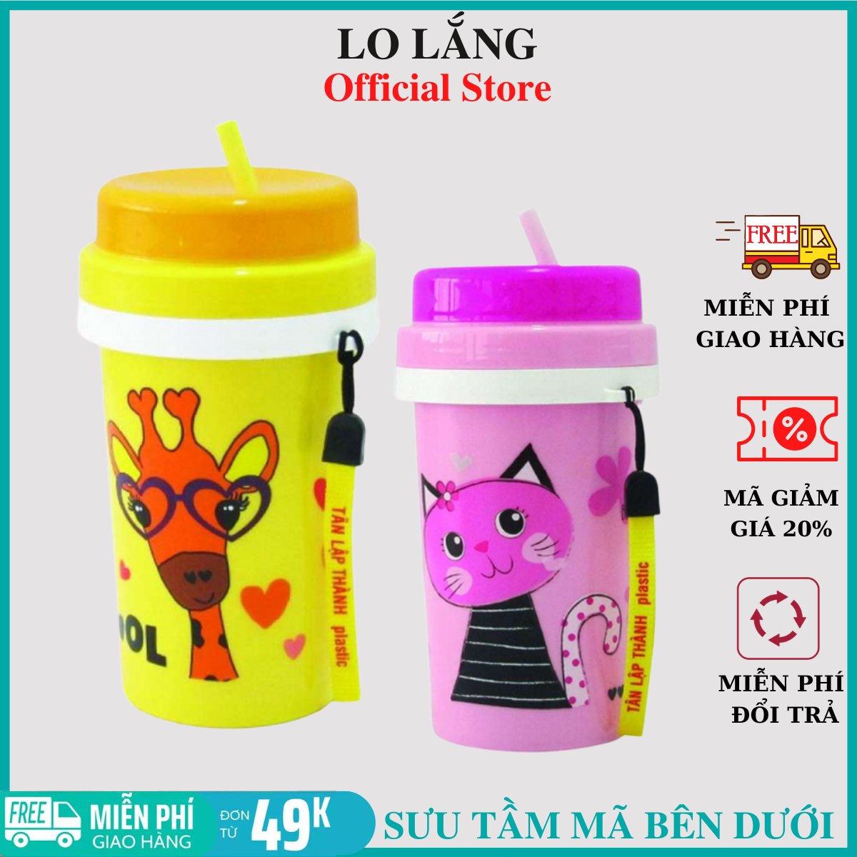 BÌNH GIỮ NHIỆT 500ml CÓ ỐNG HÚT CỰC NGẦU TÂN LẬP THÀNH - BÌNH Nước có uống hút CHO BÉ ĐI HỌC HÀNG VIỆT NAM 2IN1