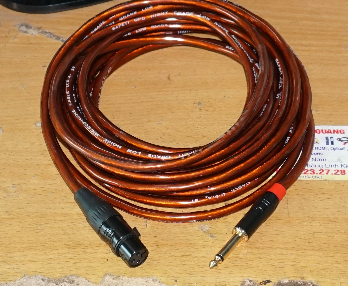 dây micro dài 5m loại tốt màu vàng mật ong