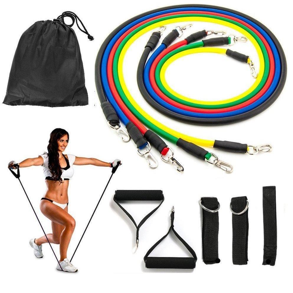 Bộ 5 dây đàn hồi tập thể hình cao cấp - dụng cụ tập gym - thể thao, Dụng Cụ Tập Gym Tại Nhà, Mua Ngay Bộ 5 Dây Đàn Hồi Tập Thể Hình, Nhiều Tư Thế Khác Nhau, Nhỏ Gọn, Dễ Sử Dụng, Tiện Lợi