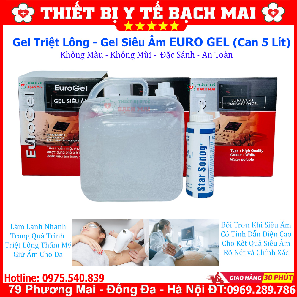 Gel triệt lông euro gel gel siêu âm - can 5 lít