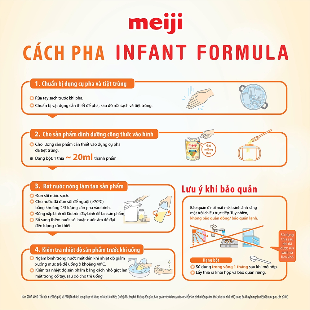 Sữa Meiji nội địa Hohoemi, 0 - 1 tuổi, 800G
